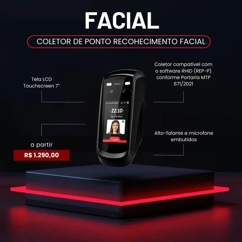 iDFace — coletor de ponto facial a partir de R$ 1.290